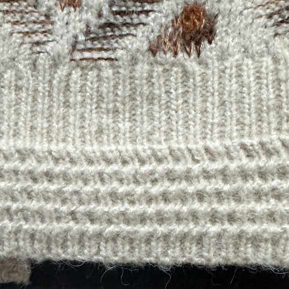 Lili Sidonio Cream and Brown Patterned Sweater | M - Picture 4 of 6
